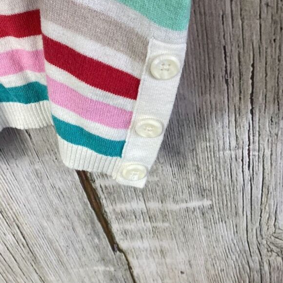 Women's Talbots New Multi Color Striped V Neck Long Sleeve Sweater Size M 292 - Picture 5 of 10